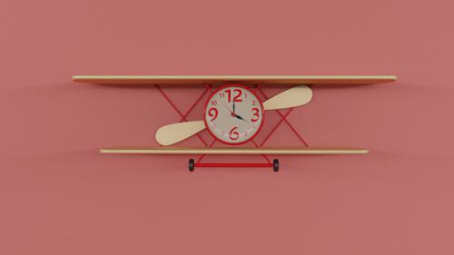 Wall shelf with clock "Aviator" preview image